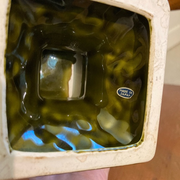 Vintage Green Ceramic 1950s Compote with Sailing Boat Detail - Japan - Picture 9 of 10